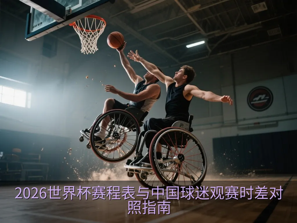 在办公桌上，一台笔记本电脑显示着彩色的世界杯赛程时间表，旁边放着一本写着日程规划的笔记本